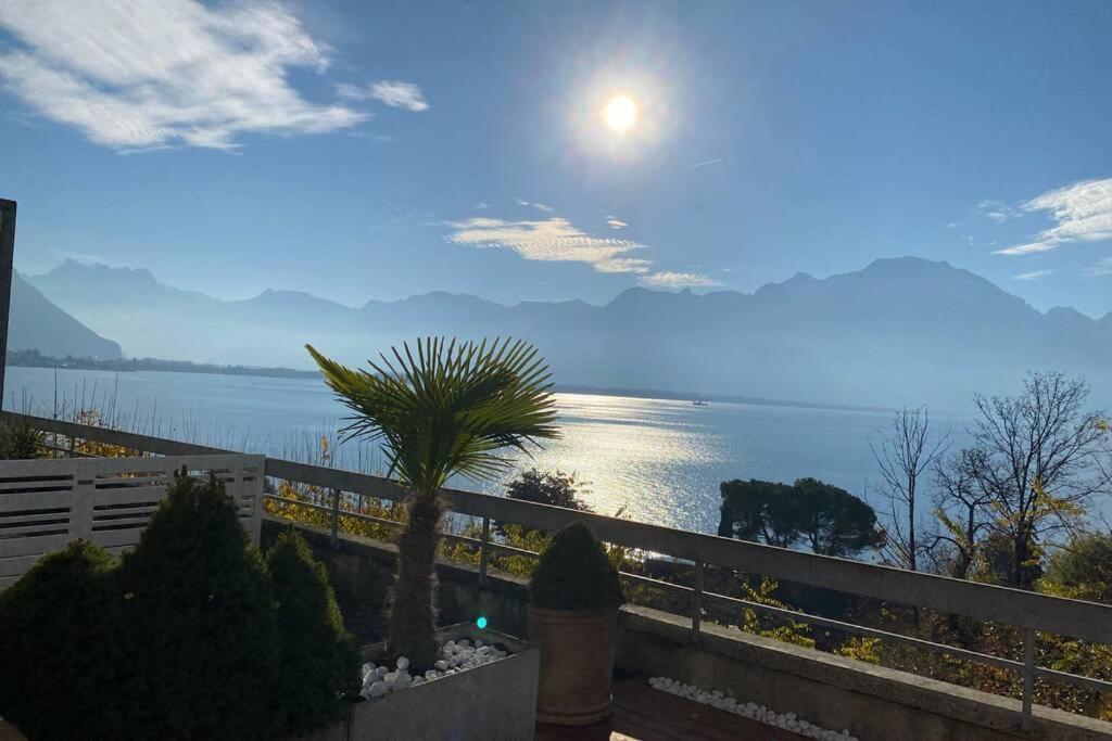 Studio Vue Panoramique Sur Le Lac Leman Veytaux Exteriér fotografie